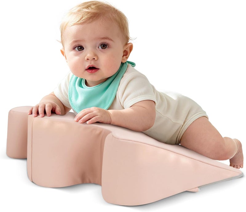 EKEPE Tummy Time Prop for Baby Gas, Colic Relief & Burp, Nursing Reflux Prop for Feeding, Neck, Shoulder and Body Support, Activity Support Pillow for Newborns and Infant 0-12 Months - Pink - Image 1